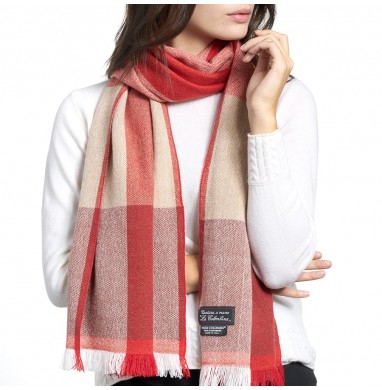 Scarf ANDREA red beige...