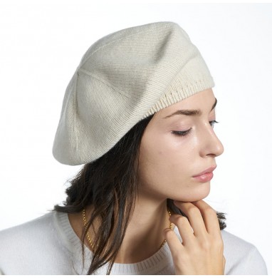 basco beige in maglia rasata lana cashmere