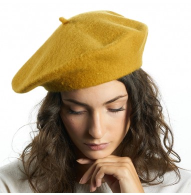 Beret BRERA Mustard wool
